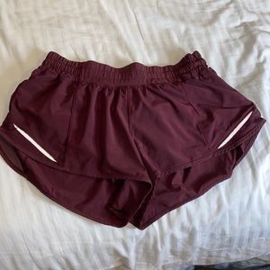 Maroon Lululemon Hotty Hot Shorts